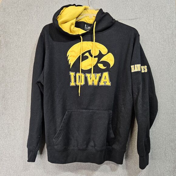 IOWA HAWKEYES  Colosseum Pull Over Hoodie W/ Pocket Men's Large EUC - Picture 1 of 7